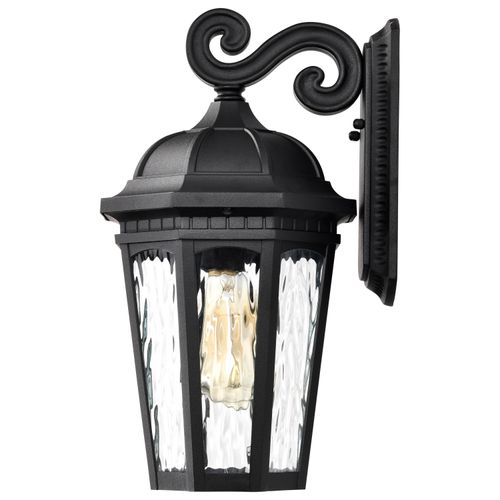 Main product image of East River Collection Outdoor 16 inch Large Wall Light Matte Black Finish w/ Clear Water Glass