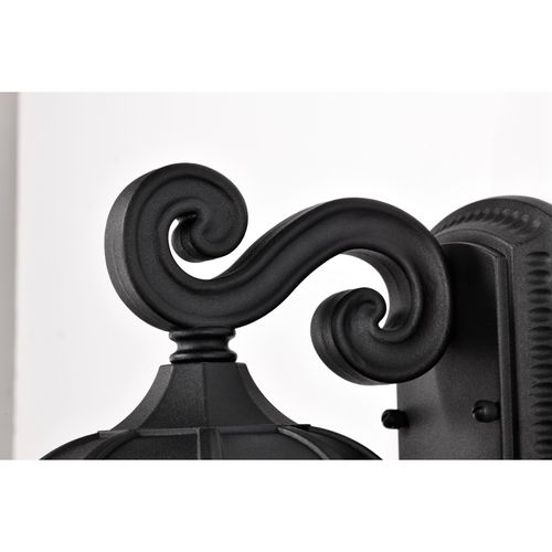 Main product image of East River Collection Outdoor 16 inch Large Wall Light Matte Black Finish w/ Clear Water Glass