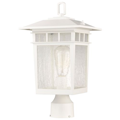 Main product image of Cove Neck Collection Outdoor Large 16 inch Post Light Pole Lantern White Finish w/ Clear Seeded Glass