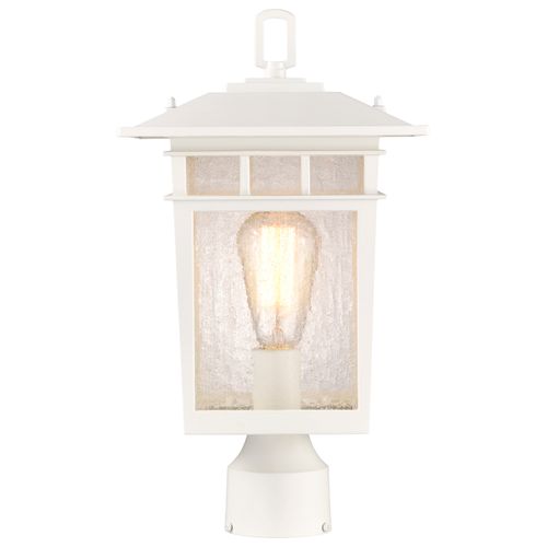 Main product image of Cove Neck Collection Outdoor Large 16 inch Post Light Pole Lantern White Finish w/ Clear Seeded Glass