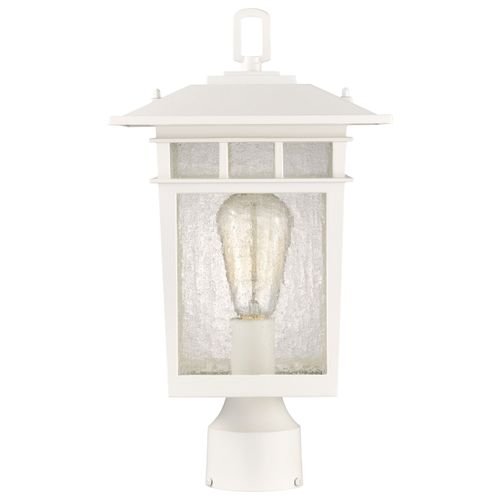 Main product image of Cove Neck Collection Outdoor Large 16 inch Post Light Pole Lantern White Finish w/ Clear Seeded Glass