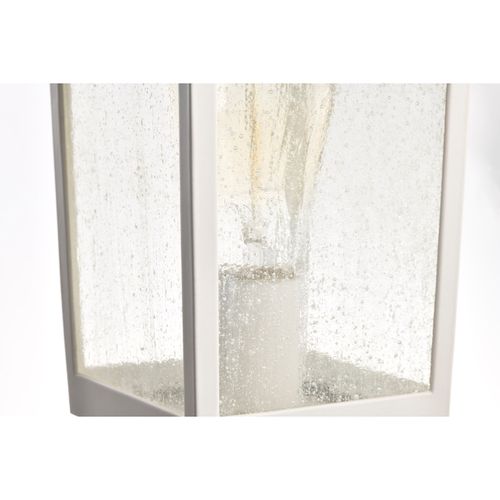 Main product image of Cove Neck Collection Outdoor Large 16 inch Post Light Pole Lantern White Finish w/ Clear Seeded Glass