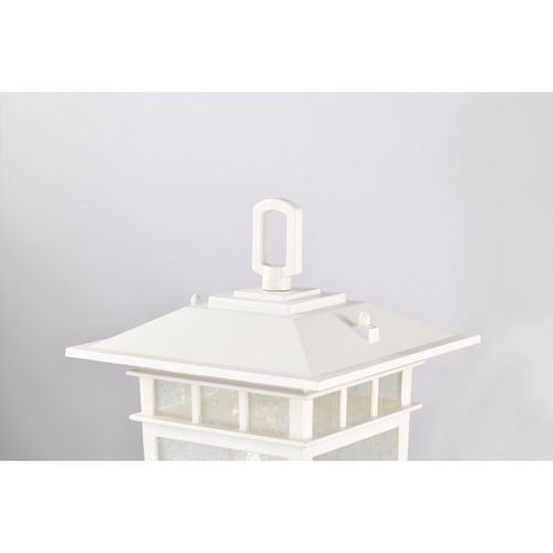 Main product image of Cove Neck Collection Outdoor Large 16 inch Post Light Pole Lantern White Finish w/ Clear Seeded Glass