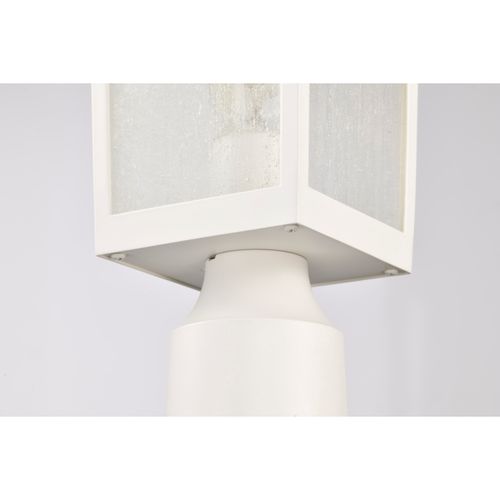 Main product image of Cove Neck Collection Outdoor Large 16 inch Post Light Pole Lantern White Finish w/ Clear Seeded Glass