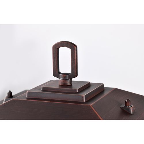 Main product image of Cove Neck Collection Outdoor Large 16 inch Post Light Pole Lantern Rustic Bronze Finish w/ Clear Seeded Glass