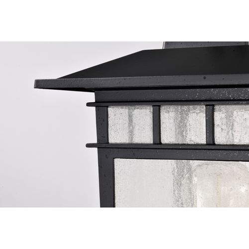 Main product image of Cove Neck Collection Outdoor Large 16 inch Post Light Pole Lantern Textured Black Finish w/ Clear Seeded Glass