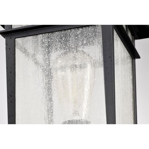 Main product image of Cove Neck Collection Outdoor Large 16 inch Post Light Pole Lantern Textured Black Finish w/ Clear Seeded Glass