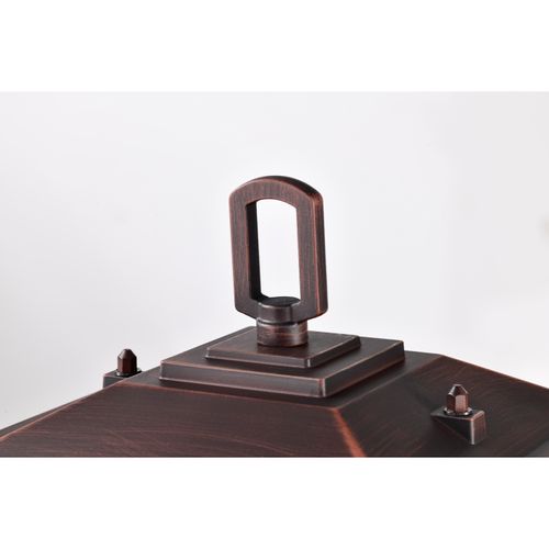 Main product image of Cove Neck Collection Outdoor Medium 14 inch Post Light Pole Lantern Rustic Bronze Finish w/ Clear Seeded Glass
