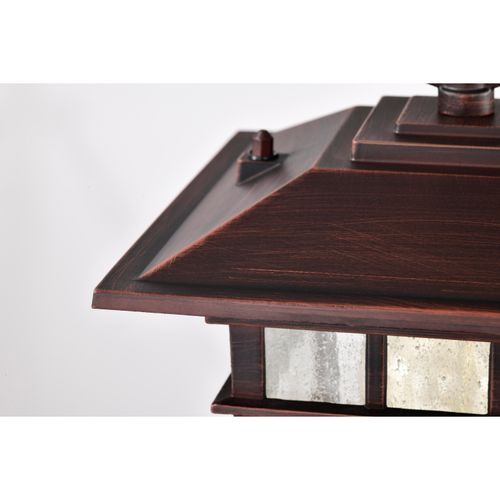 Main product image of Cove Neck Collection Outdoor Medium 14 inch Post Light Pole Lantern Rustic Bronze Finish w/ Clear Seeded Glass