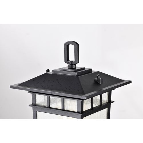 Main product image of Cove Neck Collection Outdoor Medium 14 inch Post Light Pole Lantern Textured Black Finish w/ Clear Seeded Glass
