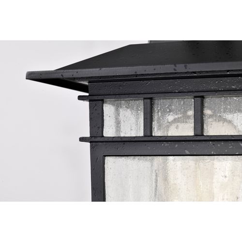 Main product image of Cove Neck Collection Outdoor Medium 14 inch Post Light Pole Lantern Textured Black Finish w/ Clear Seeded Glass