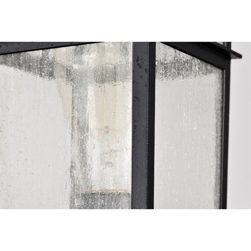 Main product image of Cove Neck Collection Outdoor Medium 14 inch Post Light Pole Lantern Textured Black Finish w/ Clear Seeded Glass