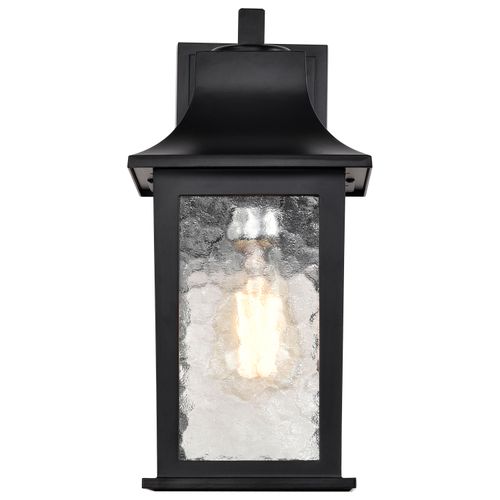 Main product image of Stillwell Collection Outdoor 13 inch Wall Light Matte Black Finish w/ Clear Water Glass
