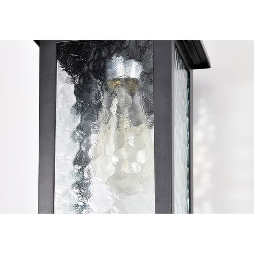 Main product image of Stillwell Collection Outdoor 13 inch Wall Light Matte Black Finish w/ Clear Water Glass