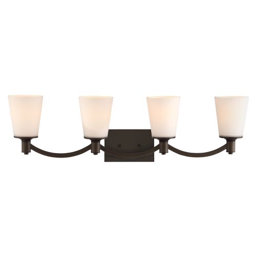 Main product image of Laguna 4 Light Vanity Forest Bronze w/ White Glass
