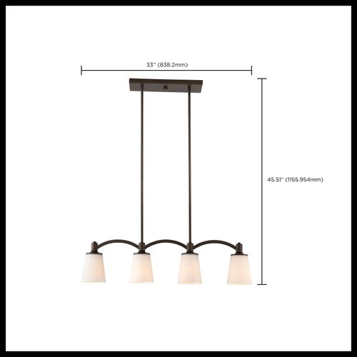 Main product image of Laguna 4 Light Island Pendant Forest Bronze w/ White Glass
