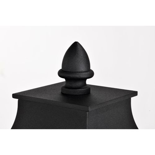 Main product image of Austen Collection Outdoor 20 inch Post Light Pole Lantern Matte Black Finish w/ Clear Water Glass