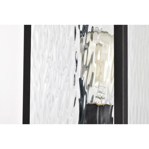 Main product image of Austen Collection Outdoor 20 inch Post Light Pole Lantern Matte Black Finish w/ Clear Water Glass