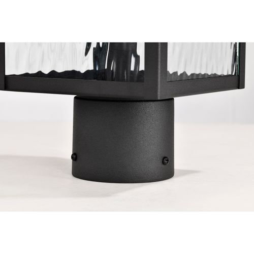 Main product image of Austen Collection Outdoor 20 inch Post Light Pole Lantern Matte Black Finish w/ Clear Water Glass