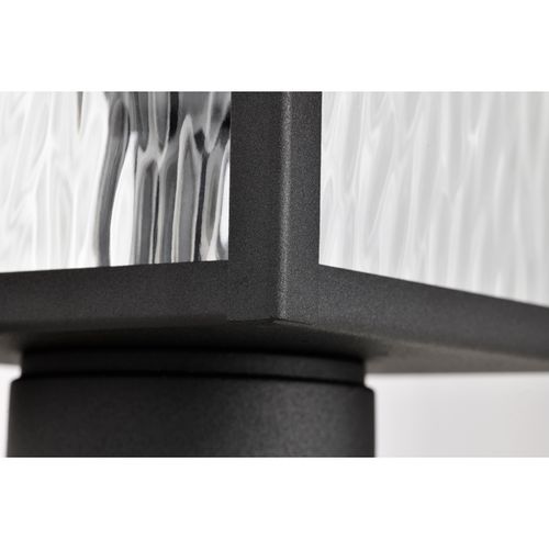 Main product image of Austen Collection Outdoor 20 inch Post Light Pole Lantern Matte Black Finish w/ Clear Water Glass