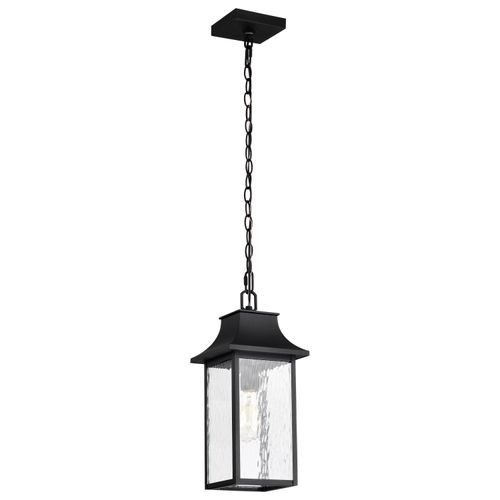 Main product image of Austen Collection Outdoor 17 inch Hanging Light Matte Black Finish w/ Clear Water Glass