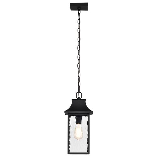 Main product image of Austen Collection Outdoor 17 inch Hanging Light Matte Black Finish w/ Clear Water Glass
