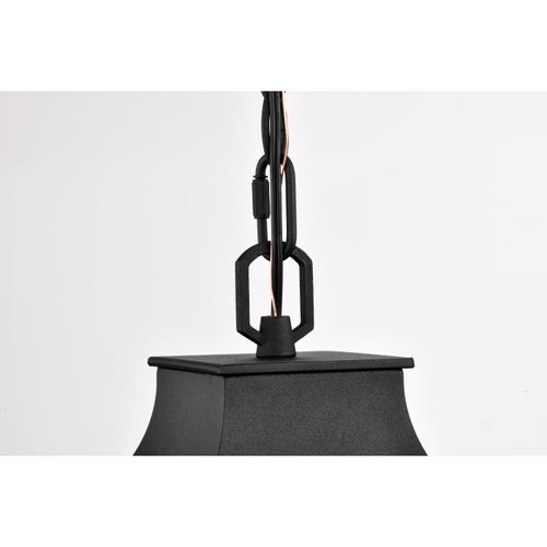 Main product image of Austen Collection Outdoor 17 inch Hanging Light Matte Black Finish w/ Clear Water Glass