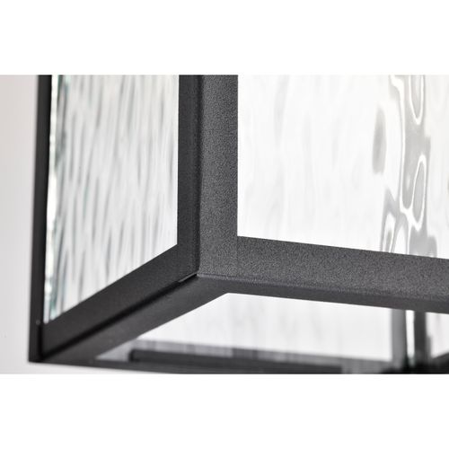 Main product image of Austen Collection Outdoor 17 inch Hanging Light Matte Black Finish w/ Clear Water Glass