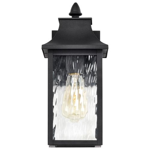 Main product image of Austen Collection Outdoor 13 inch Small Wall Light Matte Black Finish w/ Clear Water Glass