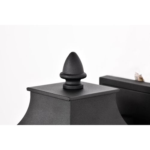 Main product image of Austen Collection Outdoor 13 inch Small Wall Light Matte Black Finish w/ Clear Water Glass