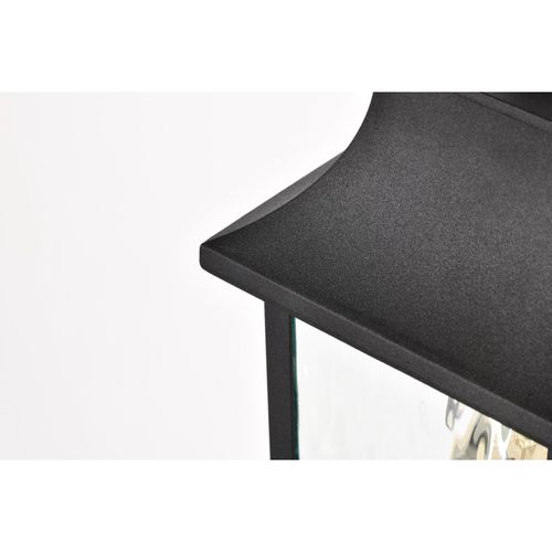 Main product image of Austen Collection Outdoor 13 inch Small Wall Light Matte Black Finish w/ Clear Water Glass