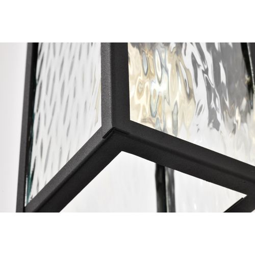 Main product image of Austen Collection Outdoor 13 inch Small Wall Light Matte Black Finish w/ Clear Water Glass