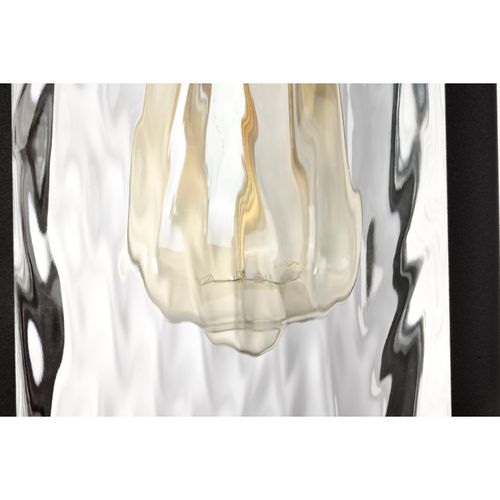 Main product image of Austen Collection Outdoor 13 inch Small Wall Light Matte Black Finish w/ Clear Water Glass