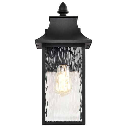 Main product image of Austen Collection Outdoor 17 inch Large Wall Light Matte Black Finish w/ Clear Water Glass