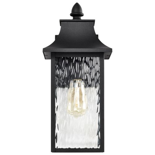 Main product image of Austen Collection Outdoor 17 inch Large Wall Light Matte Black Finish w/ Clear Water Glass