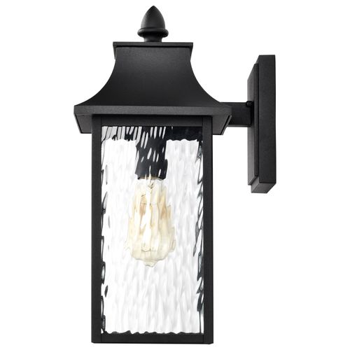 Main product image of Austen Collection Outdoor 17 inch Large Wall Light Matte Black Finish w/ Clear Water Glass