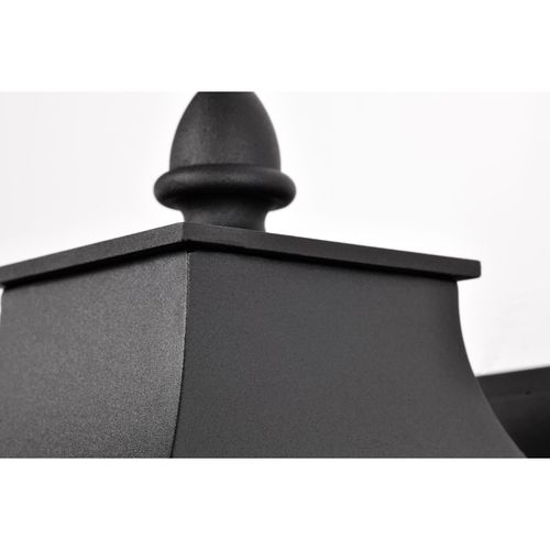 Main product image of Austen Collection Outdoor 17 inch Large Wall Light Matte Black Finish w/ Clear Water Glass