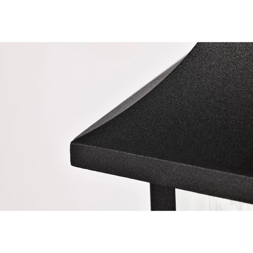 Main product image of Austen Collection Outdoor 17 inch Large Wall Light Matte Black Finish w/ Clear Water Glass