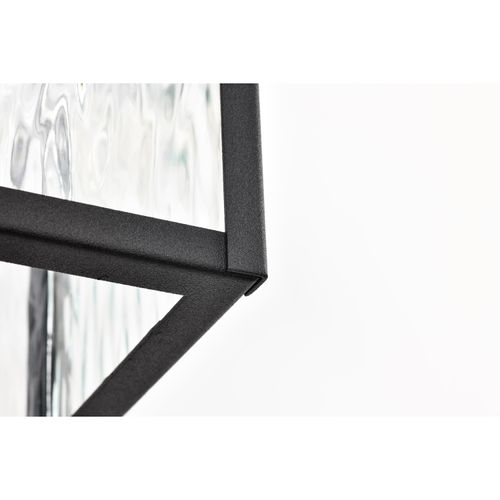Main product image of Austen Collection Outdoor 17 inch Large Wall Light Matte Black Finish w/ Clear Water Glass