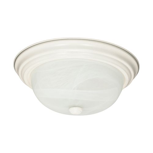 Main product image of 2 Light 11" Flush Mount Alabaster Glass Color retail packaging