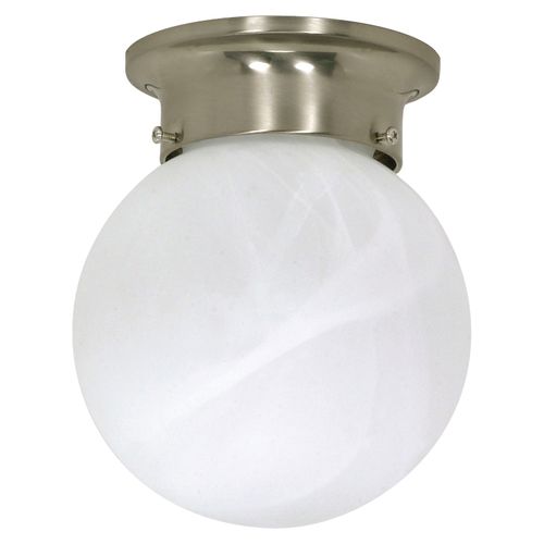 Main product image of 1 Light 6" Ceiling Mount Alabaster Ball Color retail packaging