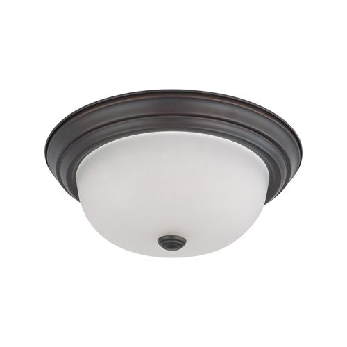 Main product image of 2 Light 13" Flush Mount w/ Frosted White Glass Color retail packaging