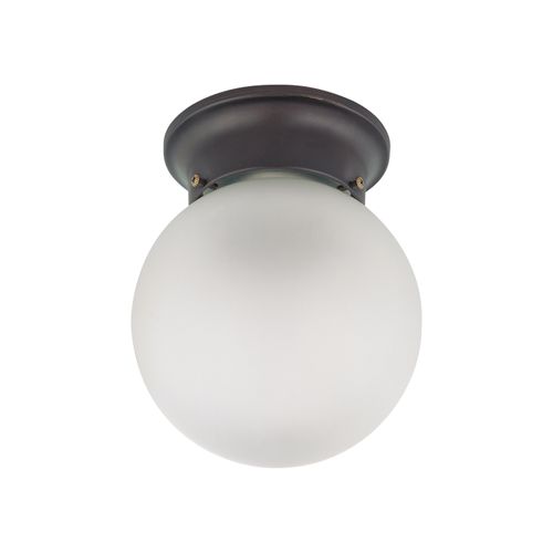 Main product image of 1 Light 6" Ceiling Mount w/ Frosted White Glass Color retail packaging