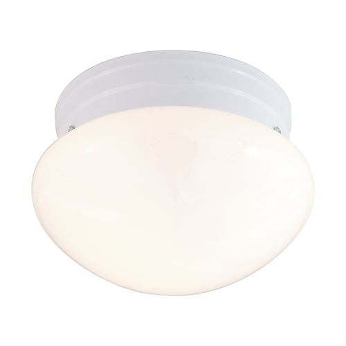 Main product image of 1 Light 8" Flush Mount Small White Mushroom Color retail packaging