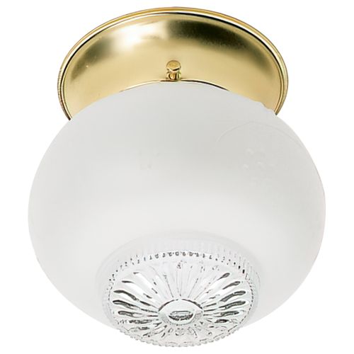Main product image of 1 Light 6" Ceiling Fixture Clear Bottom Squat Ball Color retail packaging (Pack of 2)