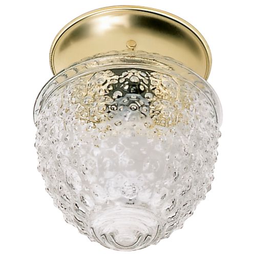 Main product image of 1 Light 6" Ceiling Fixture Clear Pineapple Glass Color retail packaging (Pack of 2)