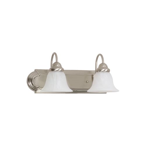Main product image of Ballerina 2 Light 18" Vanity w/ Alabaster Glass Bell Shades Color retail packaging