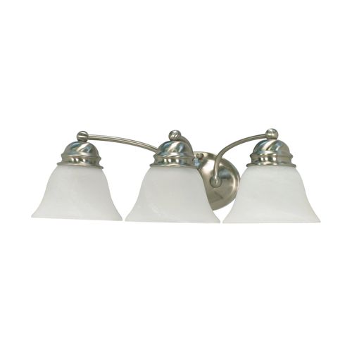 Main product image of Empire 3 Light 21" Vanity w/ Alabaster Glass Bell Shades Color retail packaging