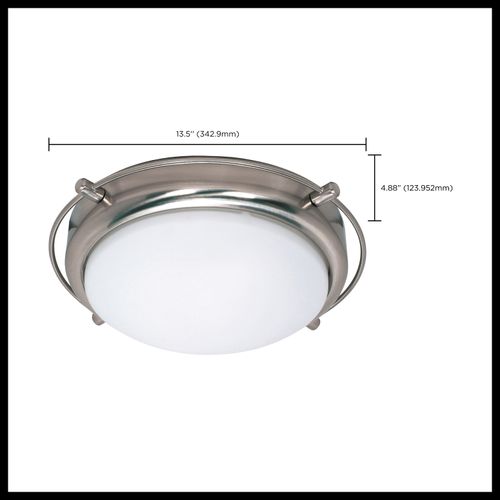 Main product image of Polaris 2 Light 14" Flush Mount w/ Satin Frosted Glass Shades