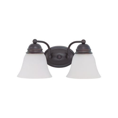 Main product image of Empire 2 Light 15" Vanity w/ Frosted White Glass Color retail packaging